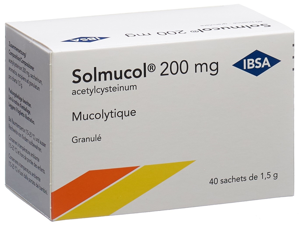 SOLMUCOL gran 200 mg s sucre 40 sach 1.5 g