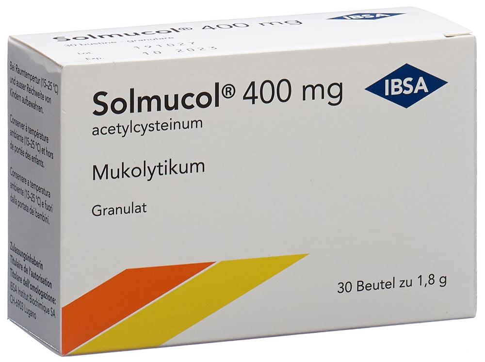 SOLMUCOL gran 400 mg s sucre 30 sach 1.8 g