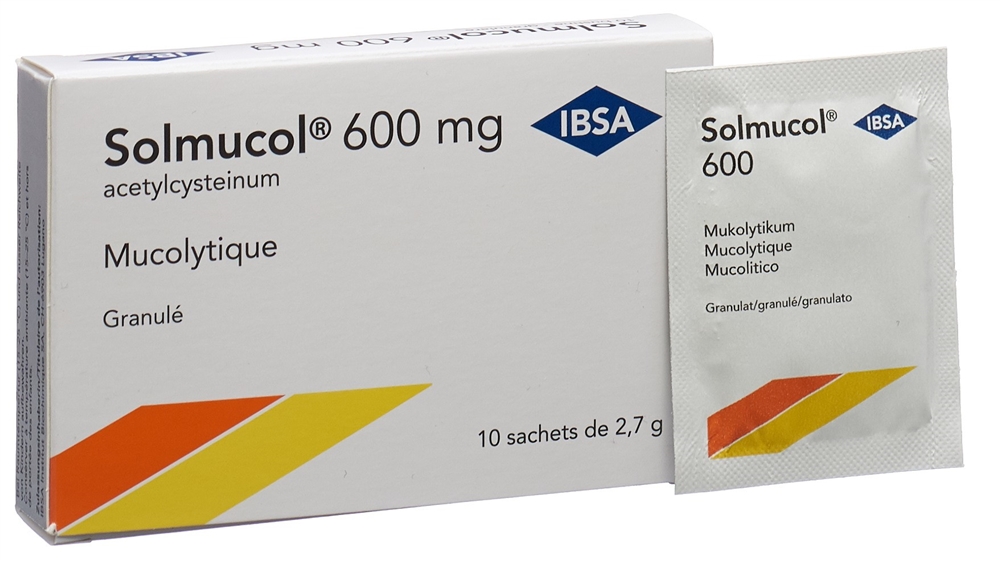 SOLMUCOL gran 600 mg s sucre (D) sach 10 pce