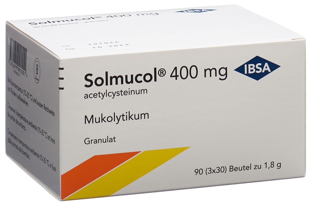 SOLMUCOL gran 400 mg s sucre 90 sach 1.8 g