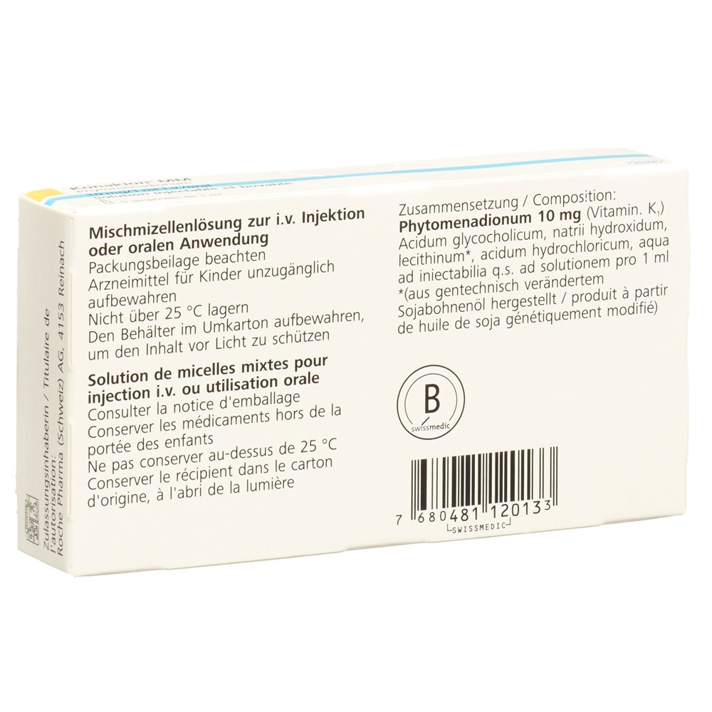 KONAKION MM sol inj 10 mg/ml p.o., i.v. 5 amp 1 ml
