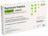 BUPIVACAIN Sintetica 25 mg/5ml amp bli sté 10 pce