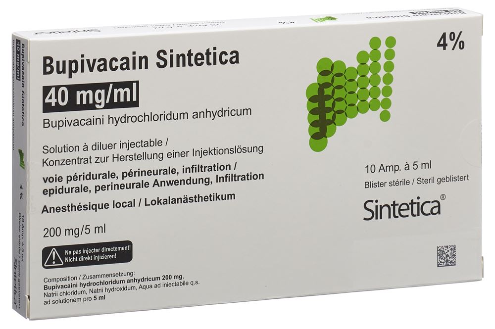 Bupivacain Sintetica 40 mg/ml, concentrato per soluzione iniettabile