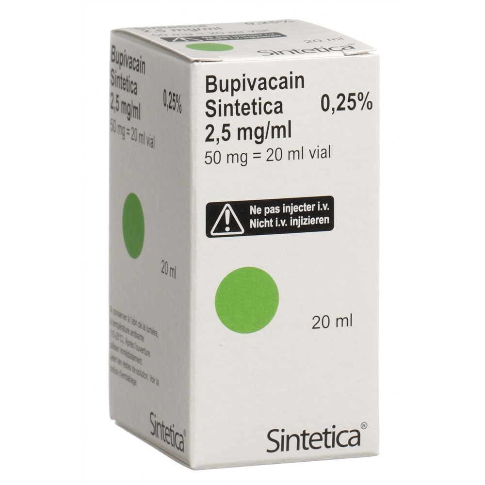 BUPIVACAIN Sintetica sol inj 2.5 mg/ml 5 amp 20 ml