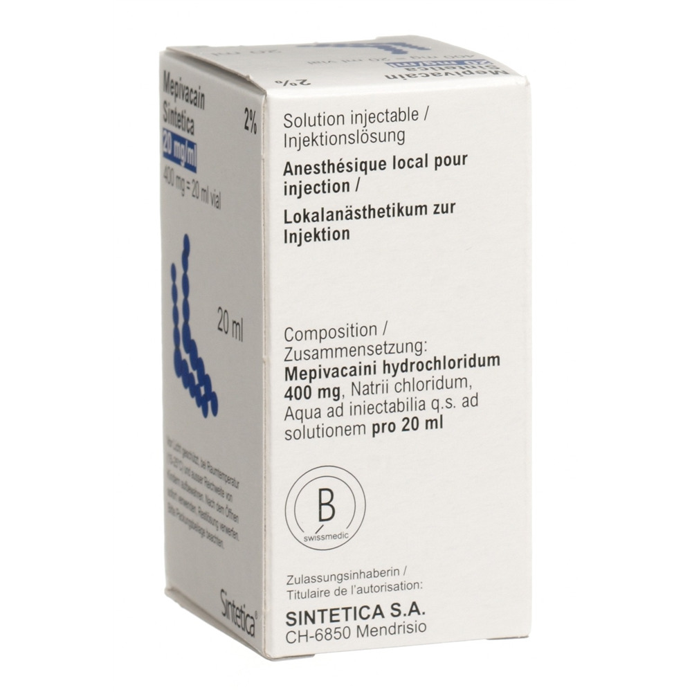 MEPIVACAIN Sintetica sol inj 2 % vial 20 ml
