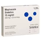 MEPIVACAIN Sintetica sol inj 1.5 % 5 amp 20 ml