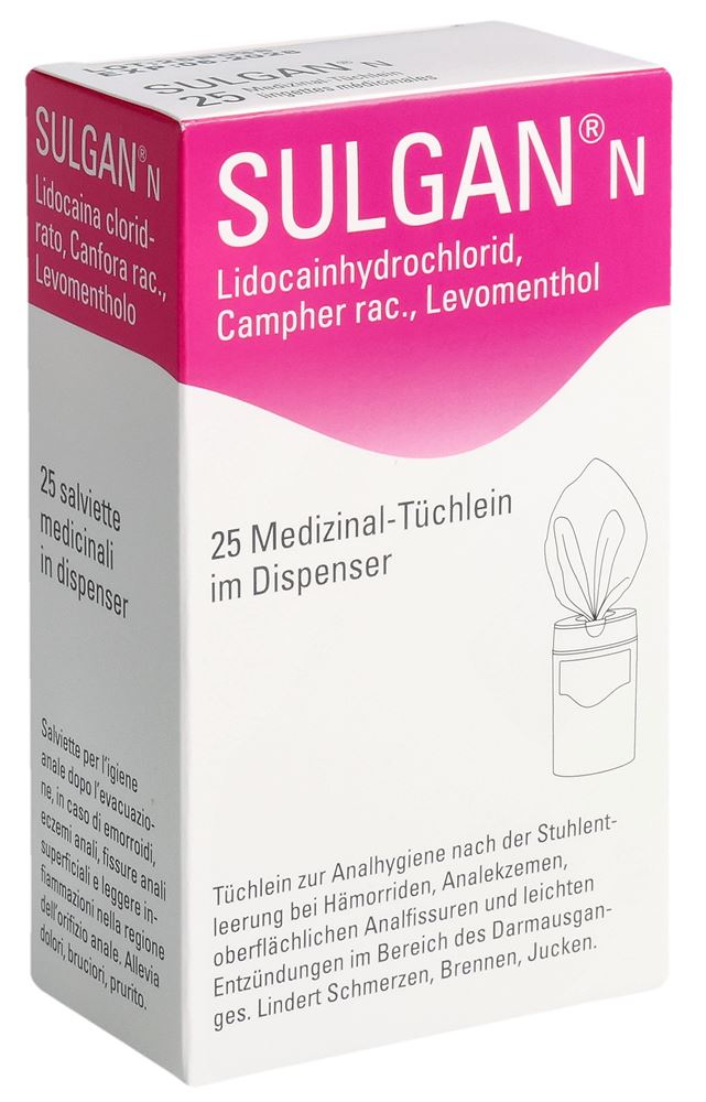SULGAN-N lingettes médicinales en dispens 25 pce