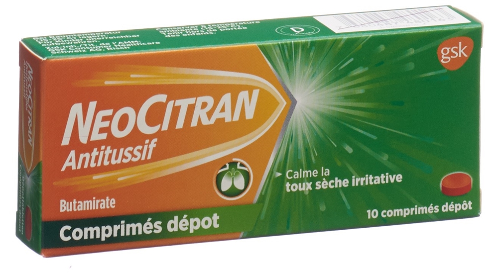 NEOCITRAN Antitussif cpr dépôt 50 mg 10 pce