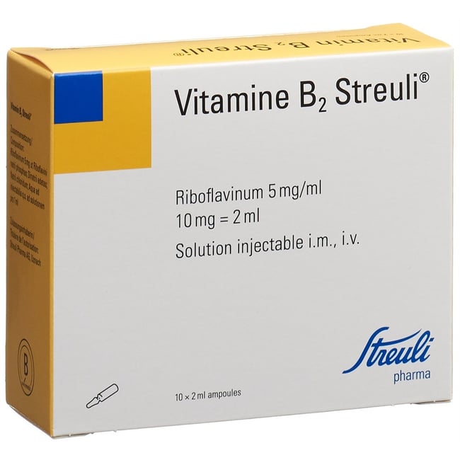 VITAMINE B2 Streuli sol inj 10 mg/2ml 10 amp 2 ml