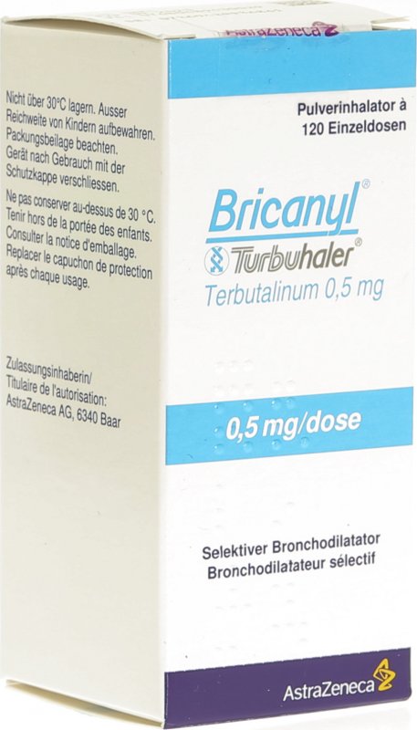 BRICANYL turbuhaler pdr inh 0.5 mg 120 dos