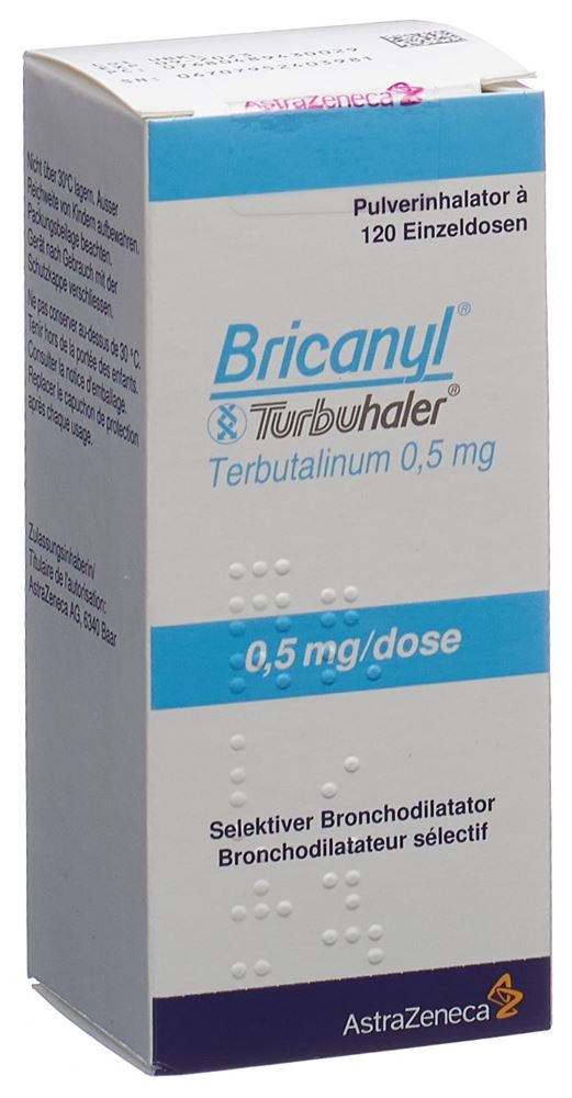 BRICANYL turbuhaler pdr inh 0.5 mg 120 dos