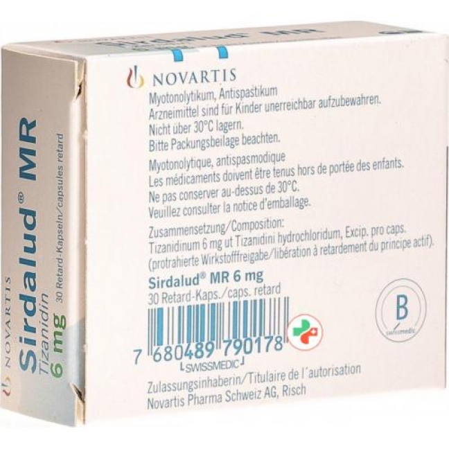 SIRDALUD MR caps ret 6 mg 30 pce
