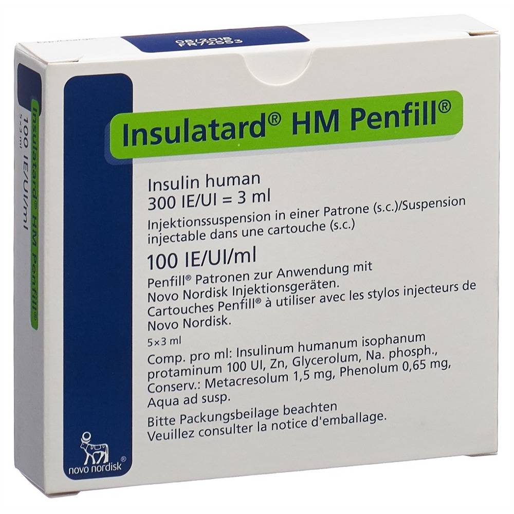 INSULINE Insulatard HM Penfill 5 cartouche 3 ml