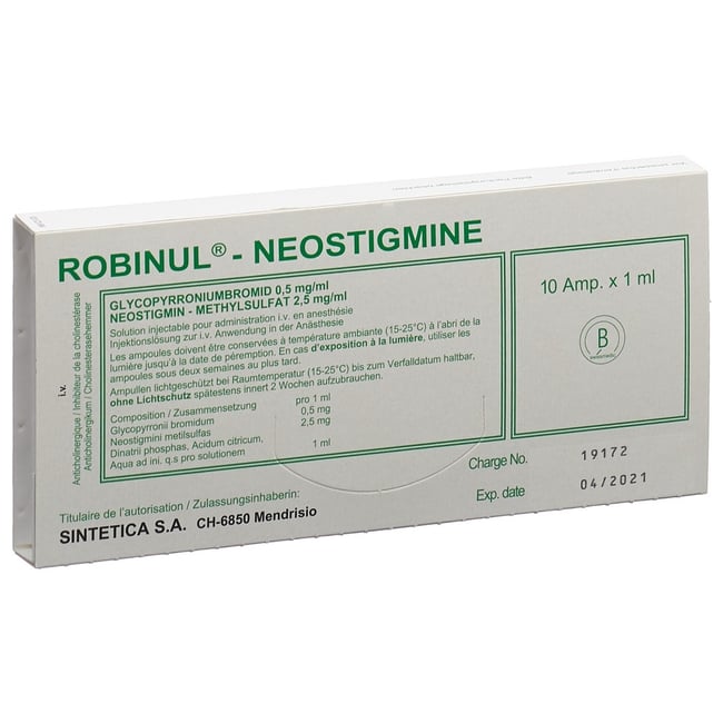 ROBINUL Néostigmine sol inj 10 amp 1 ml