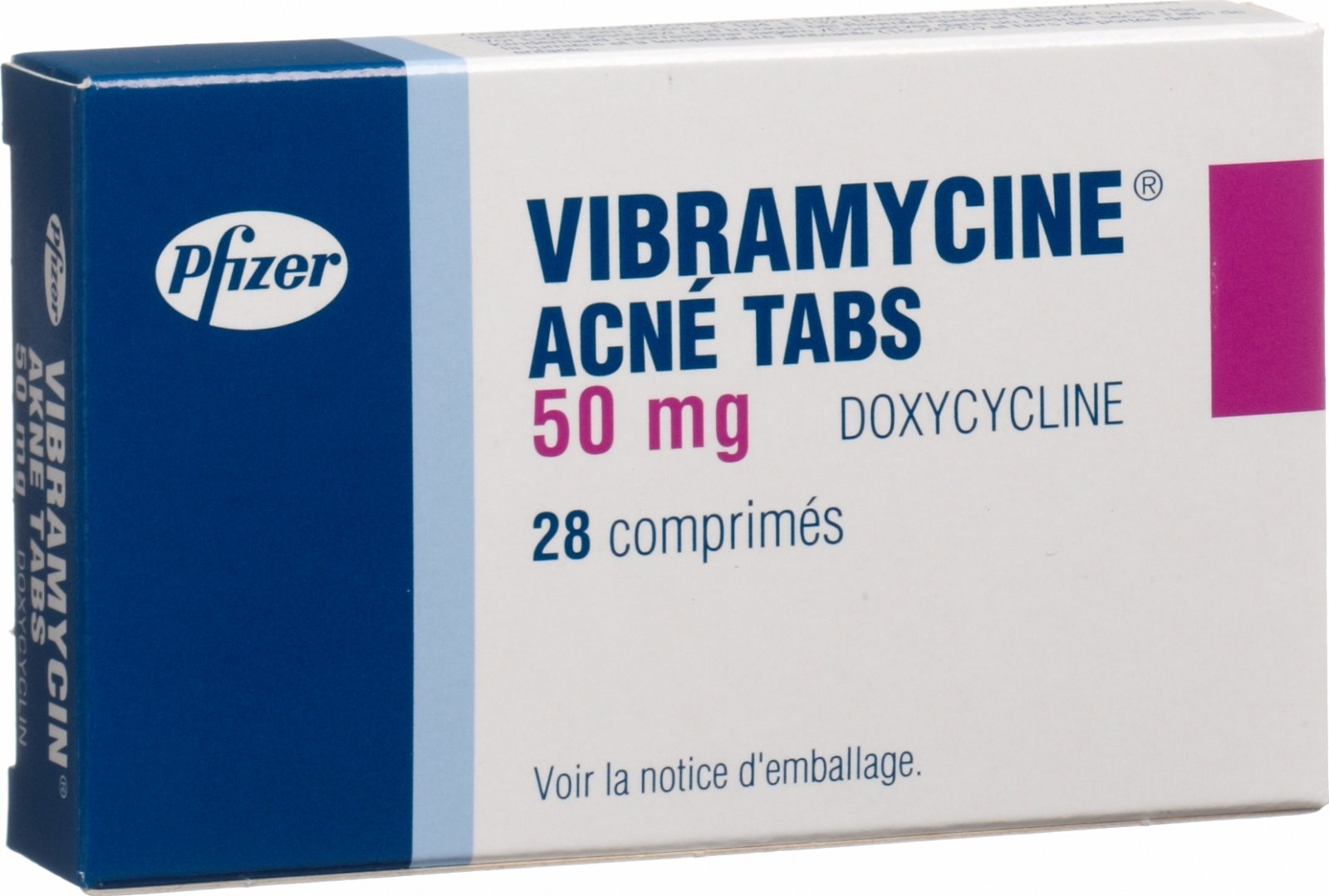 VIBRAMYCINE Acné cpr 50 mg 28 pce