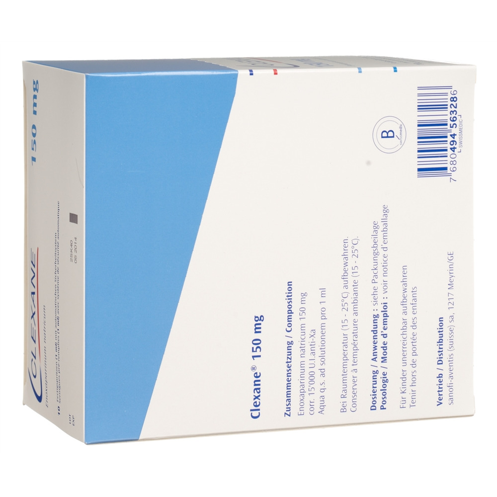 CLEXANE sol inj 150 mg/ml 10 ser pré 1 ml