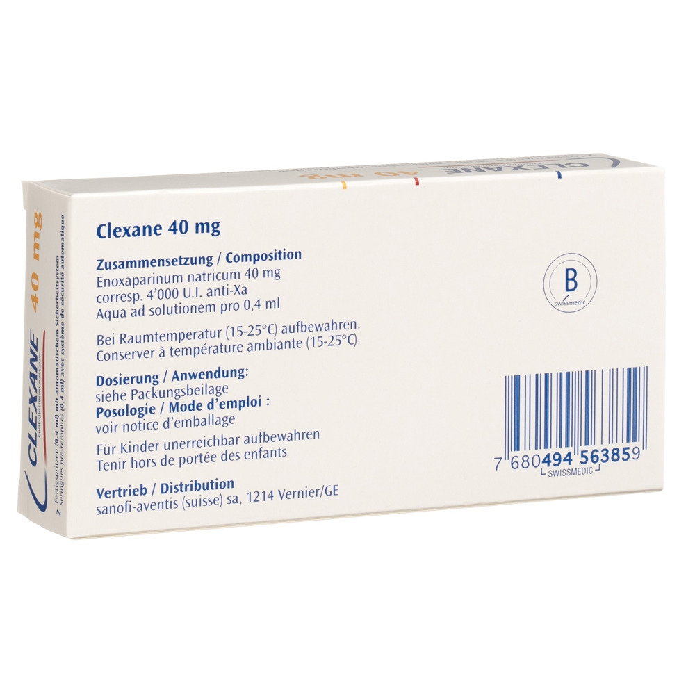 CLEXANE sol inj 40 mg/0.4ml 2 ser pré 0.4 ml