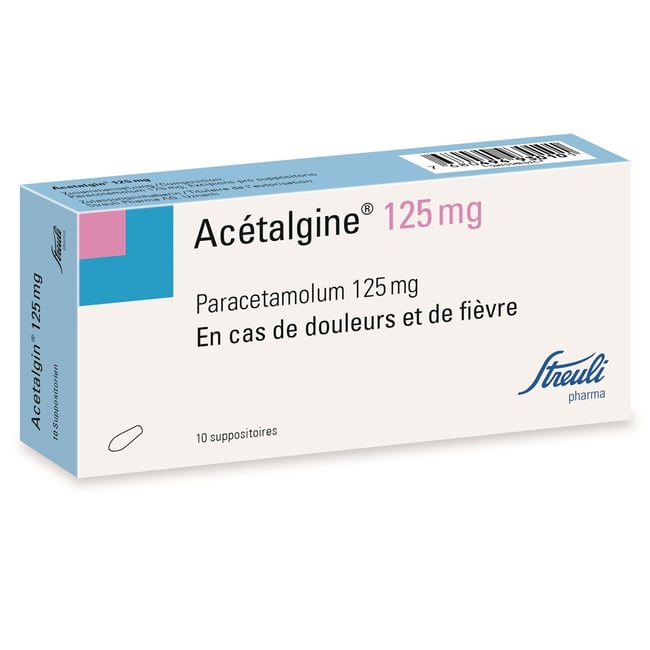 ACETALGINE supp 125 mg 10 pce