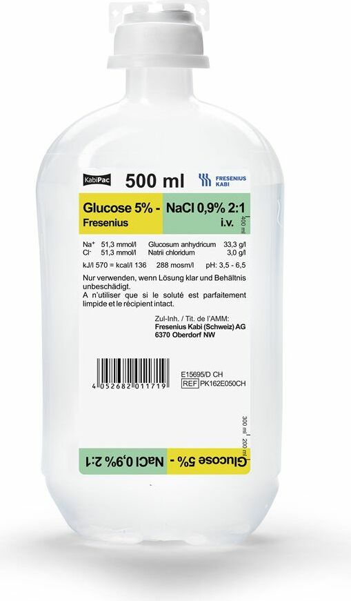 GLUC NACL 2:1 Fresenius 500ml Freeflex 20 pce