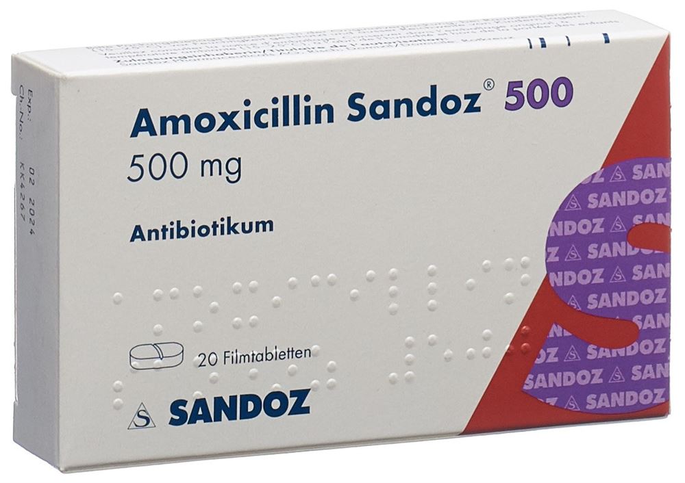 AMOXICILLINE Sandoz cpr pell 500 mg 20 pce