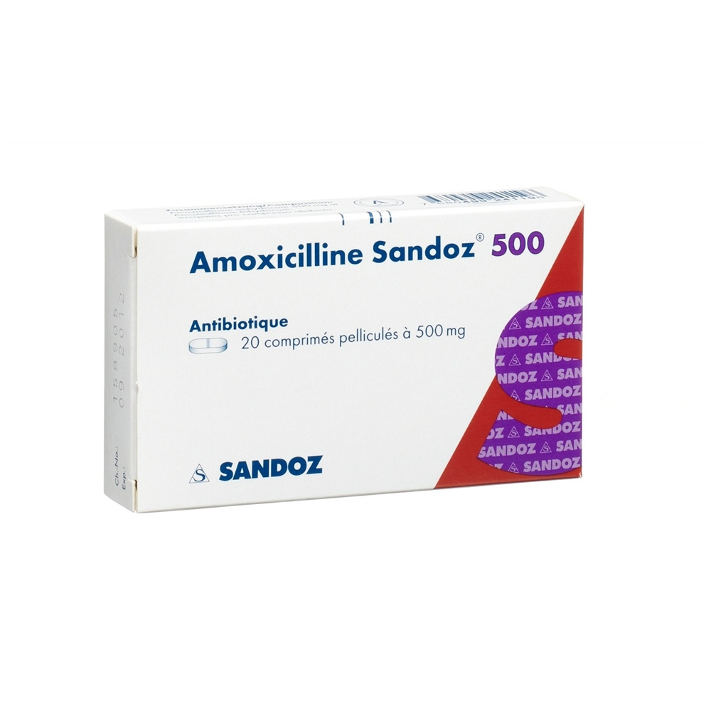 AMOXICILLINE Sandoz cpr pell 500 mg 20 pce