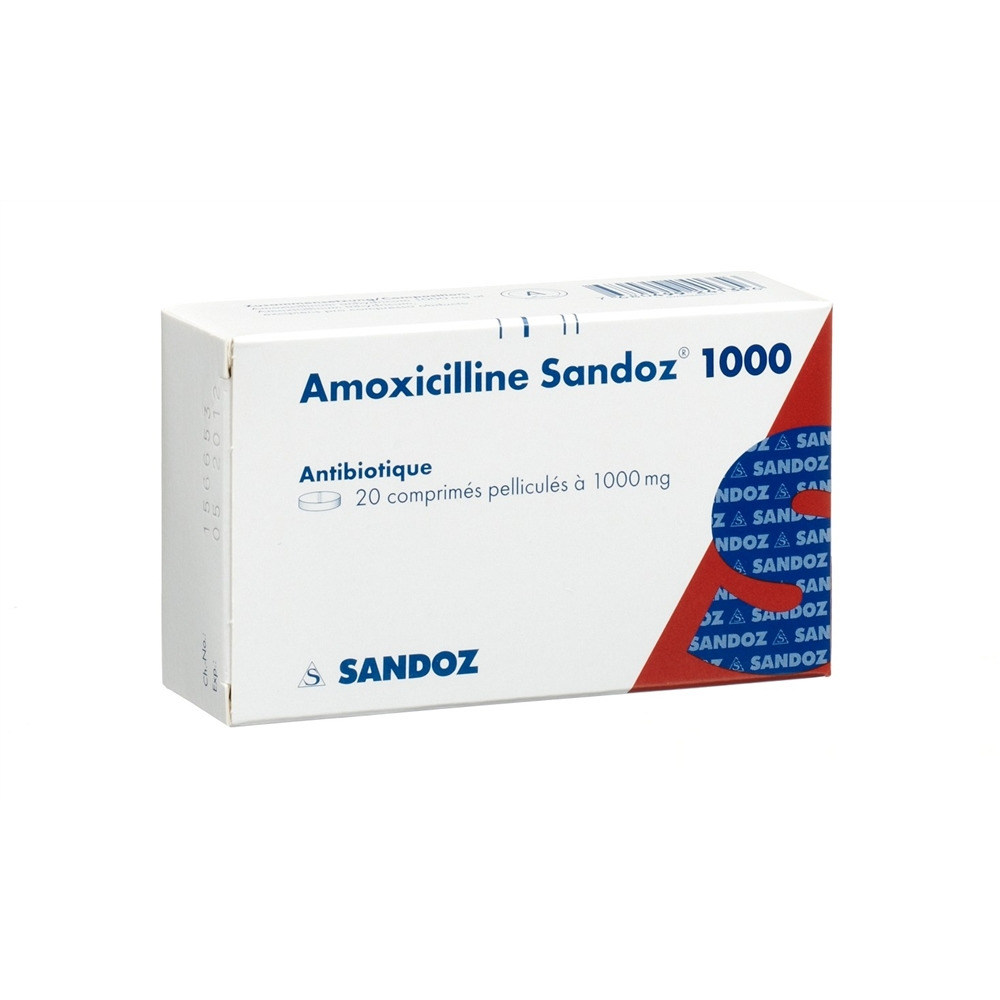 AMOXICILLINE Sandoz cpr pell 1000 mg 20 pce