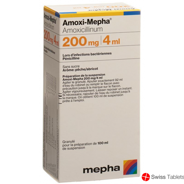 AMOXI Mepha gran 200 mg/4ml p susp s sucre 100 ml