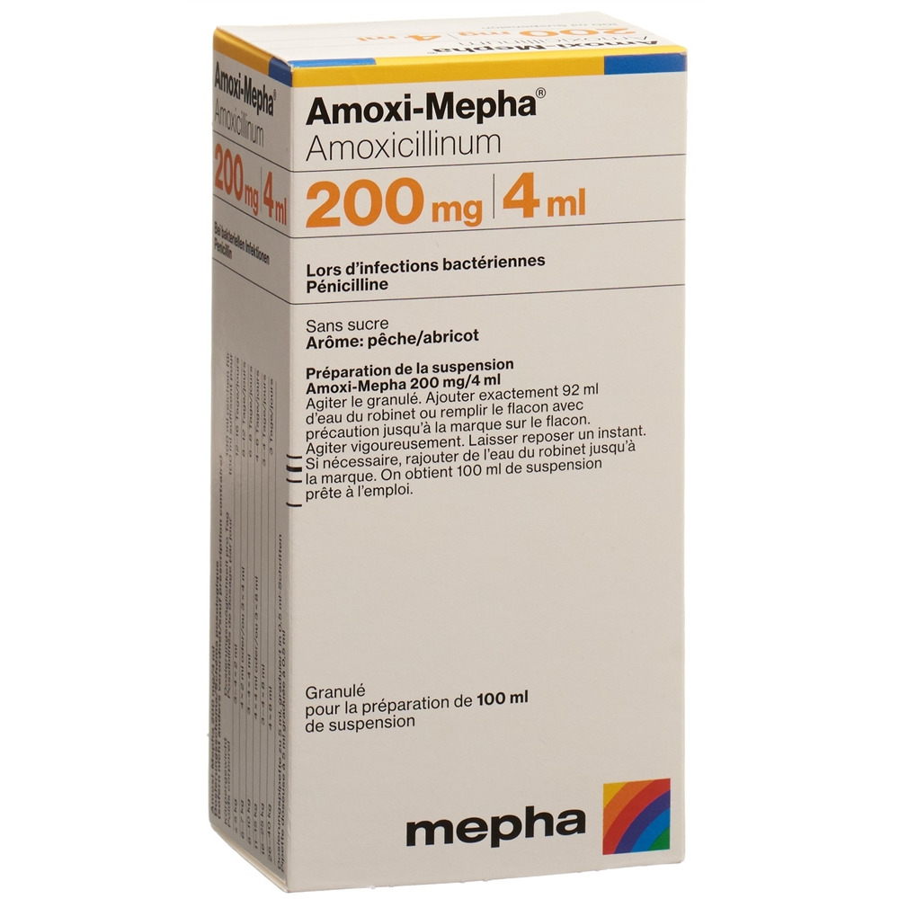 AMOXI Mepha gran 200 mg/4ml p susp s sucre 100 ml