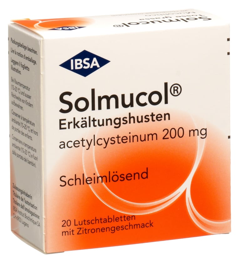 SOLMUCOL toux grasse cpr sucer 200 mg 20 pce