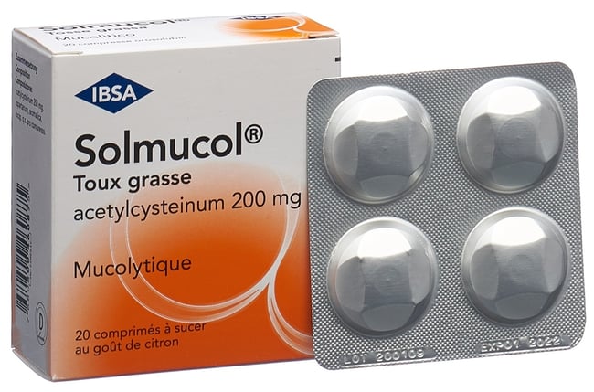 SOLMUCOL toux grasse cpr sucer 200 mg 40 pce