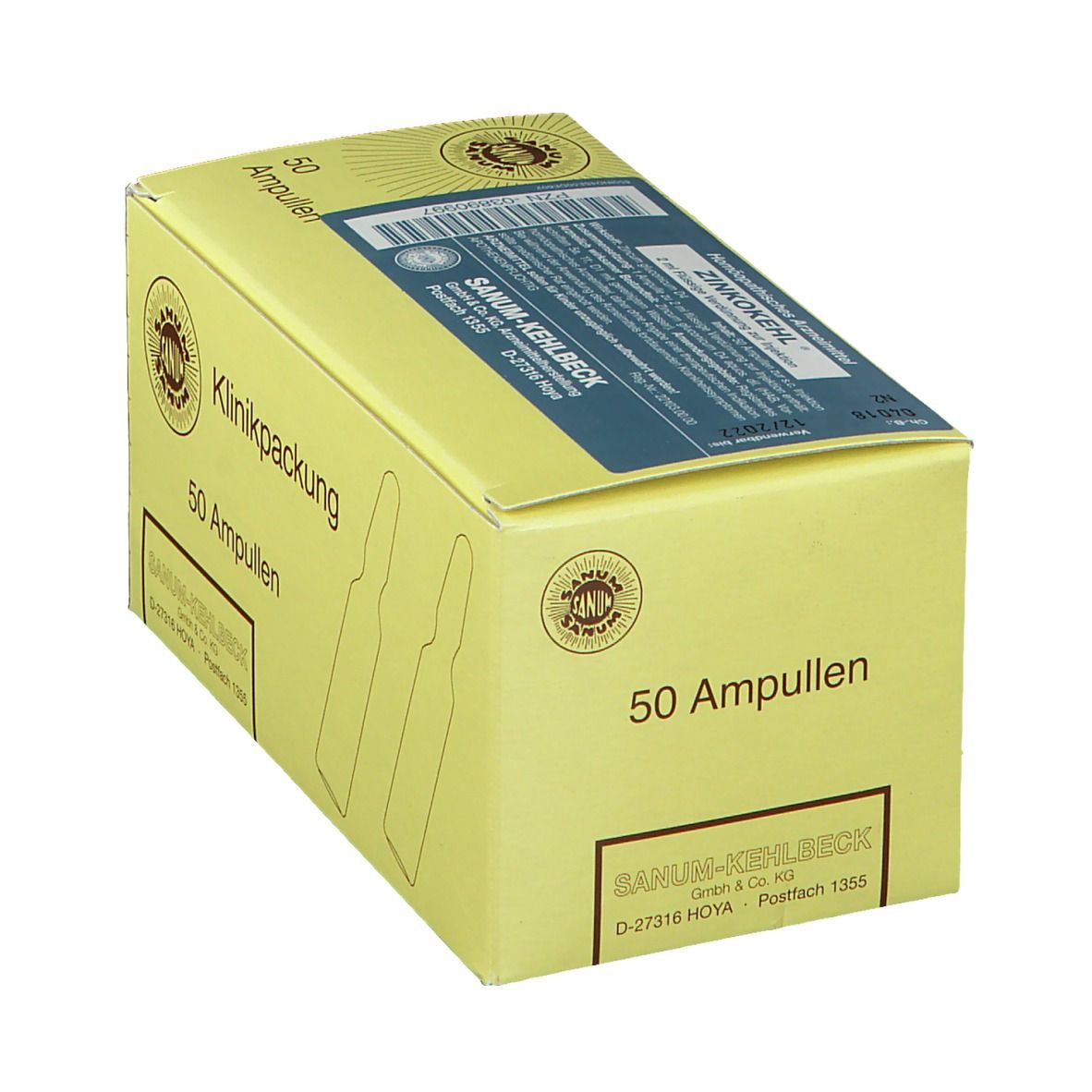 ZINKOKEHL sol inj 50 amp 2 ml