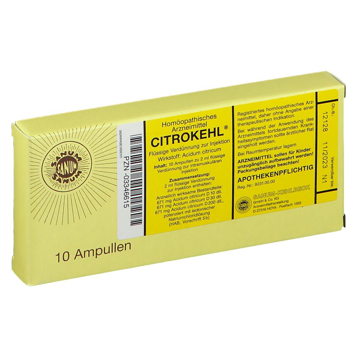 CITROKEHL sol inj 10 amp 2 ml