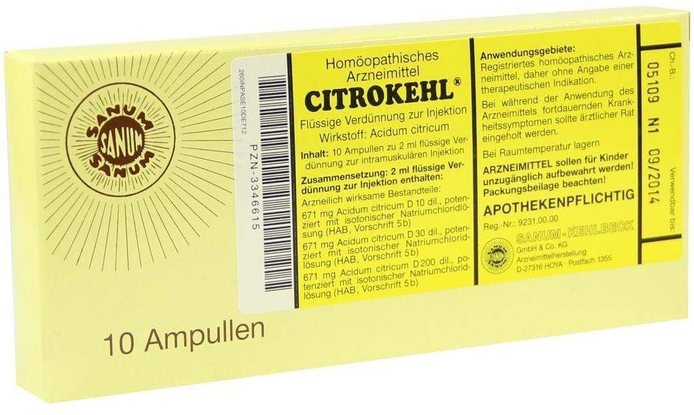 CITROKEHL sol inj 10 amp 2 ml