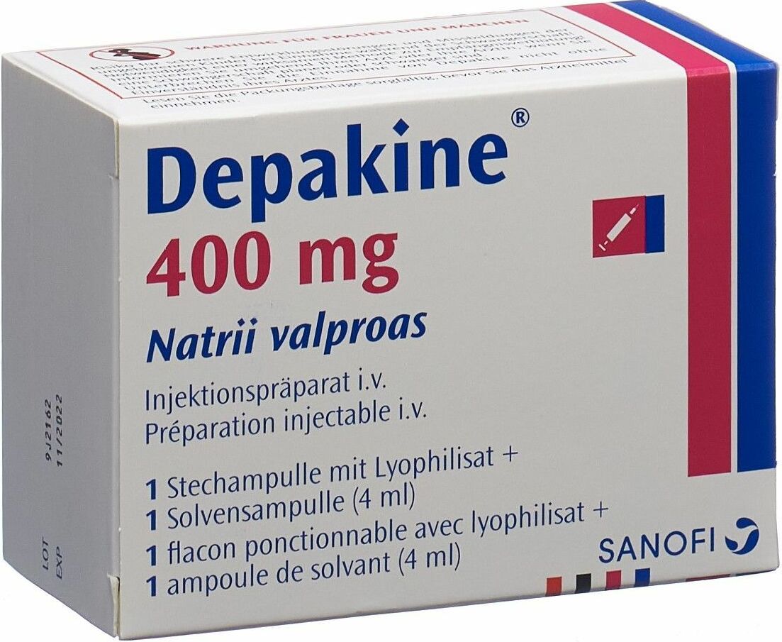 DEPAKINE subst sèche 400 mg c solv flac