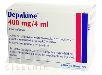 DEPAKINE subst sèche 400 mg c solv flac