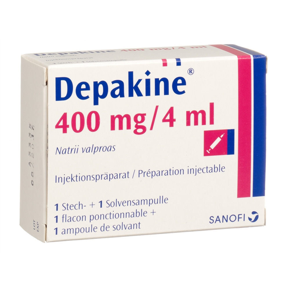 DEPAKINE subst sèche 400 mg c solv flac