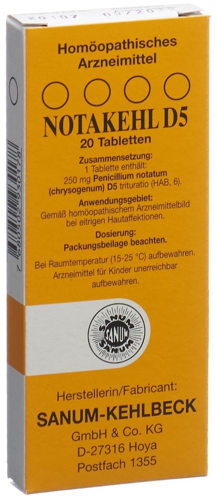 Notakehl D5, Tabletten