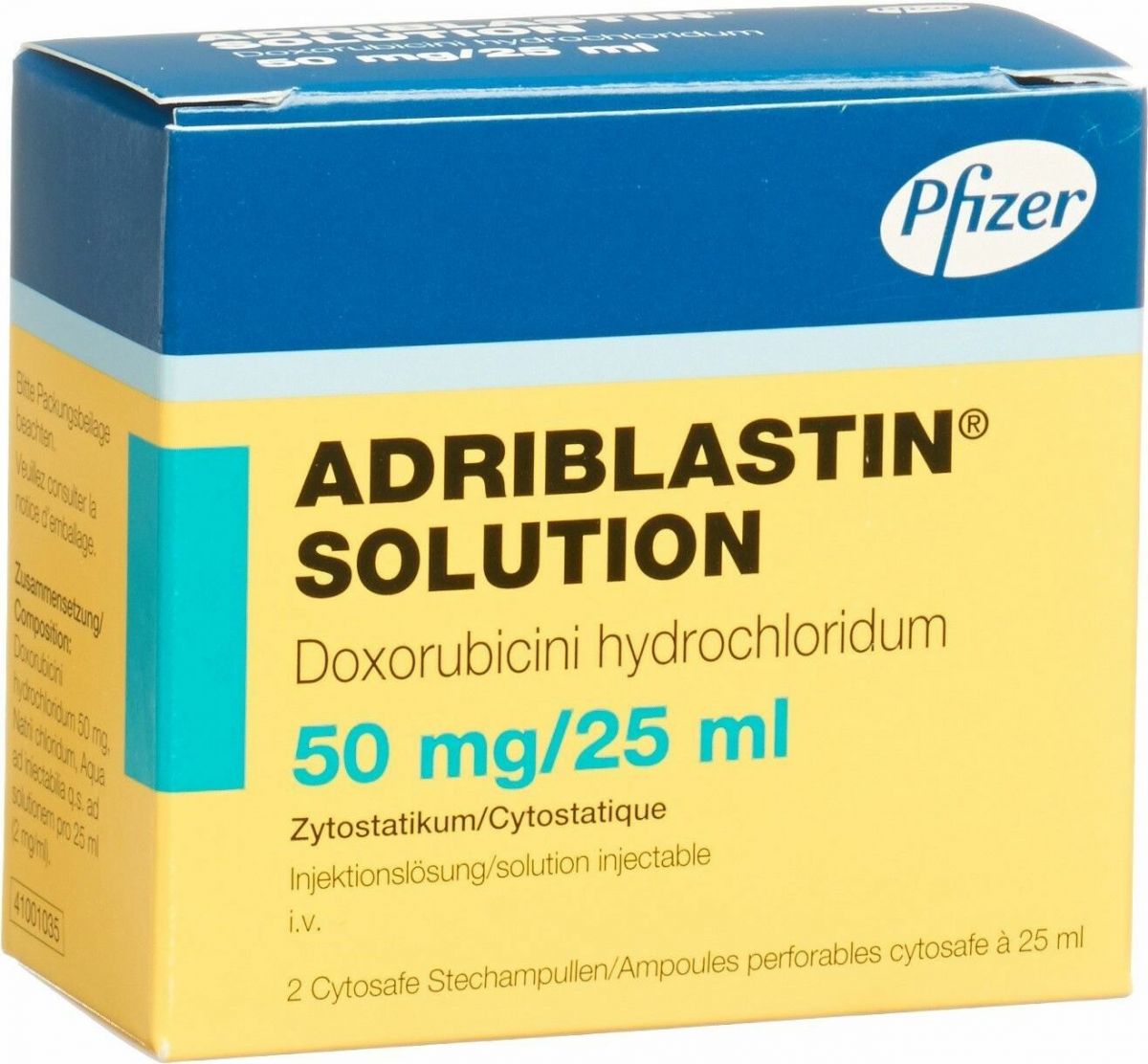 ADRIBLASTIN Solution 20 mg/10ml Cytosafe 10 ml