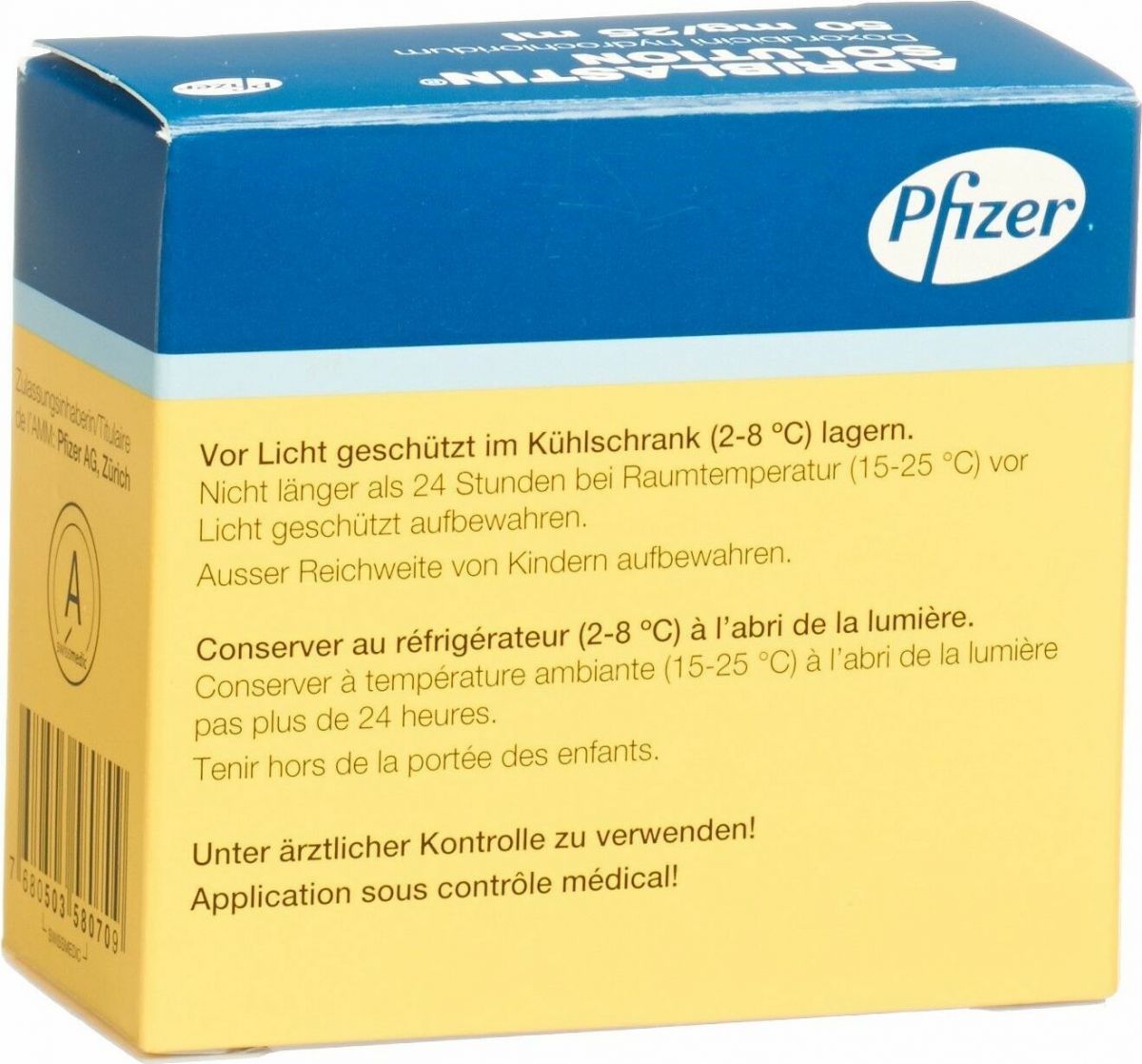 ADRIBLASTIN Solution 50 mg/25ml 2 cytosafe 25 ml