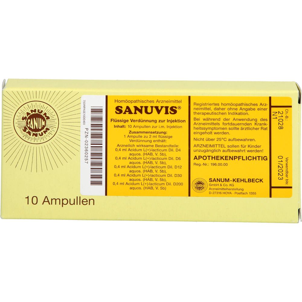 SANUVIS sol inj 10 amp 2 ml