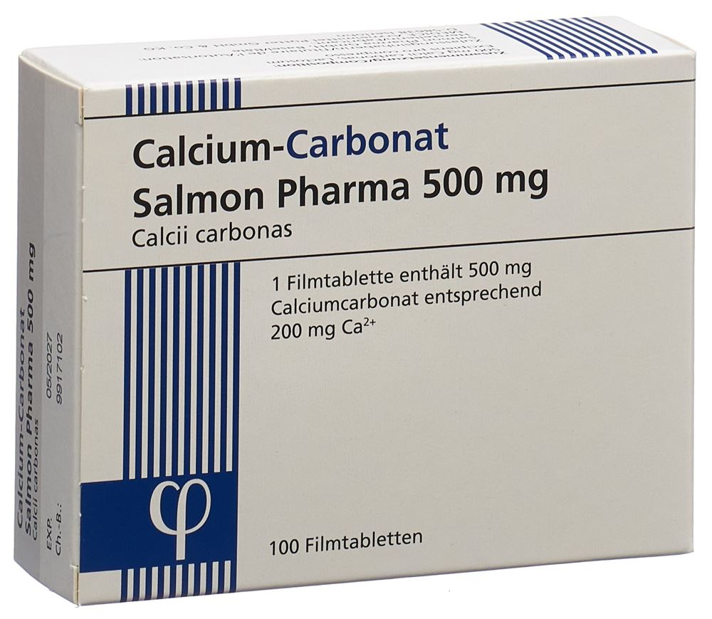 Calcium-Carbonat Salmon Pharma 500 mg, Filmtabletten