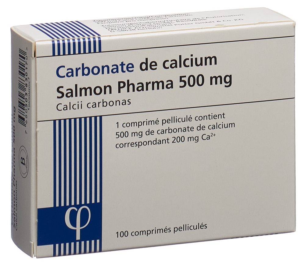 Calcium-Carbonat Salmon Pharma 500 mg, Filmtabletten