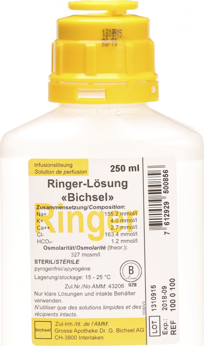 Ringer-Lactat Bichsel mit Glucose 2 %, Infusionslösung