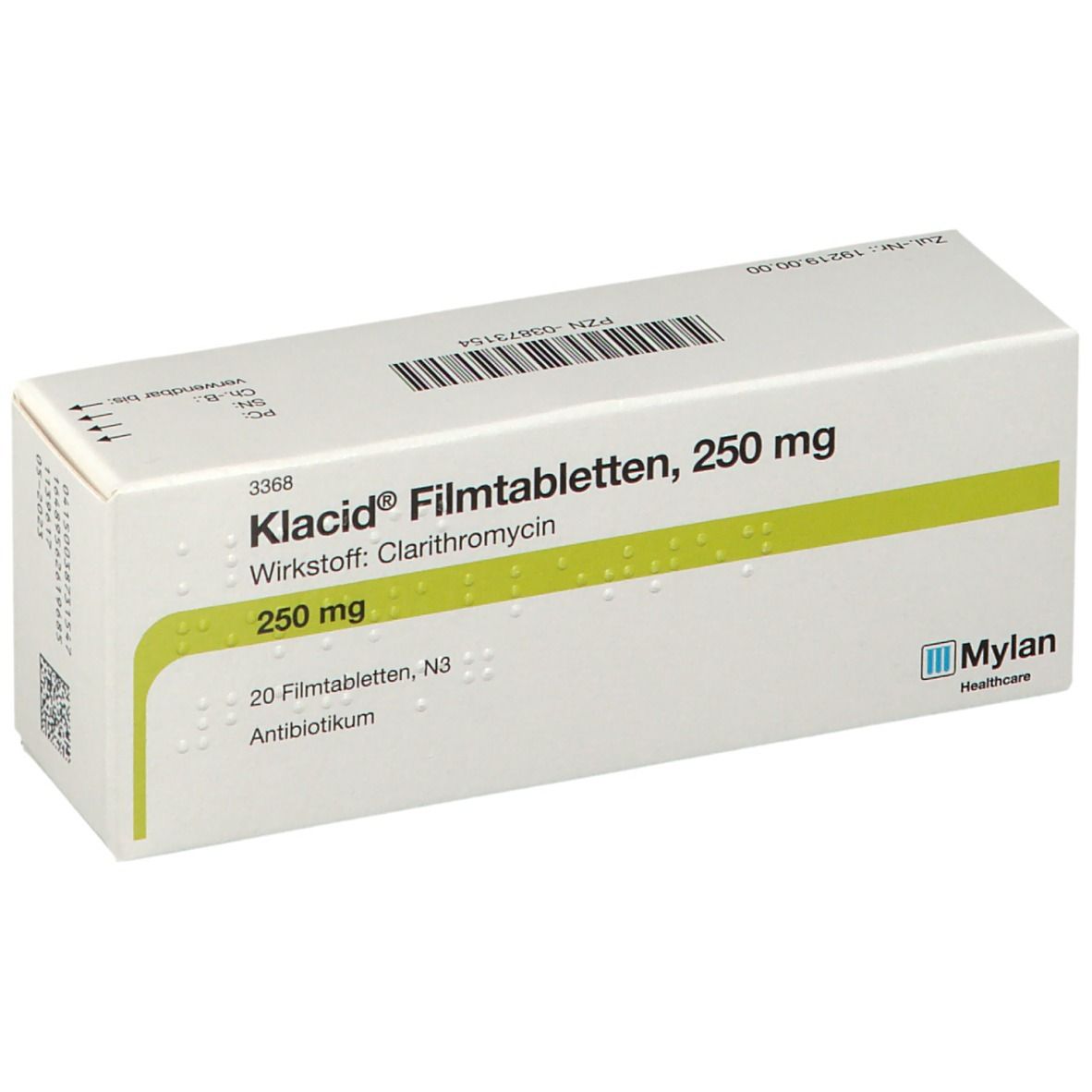KLACID cpr pell 250 mg 20 pce