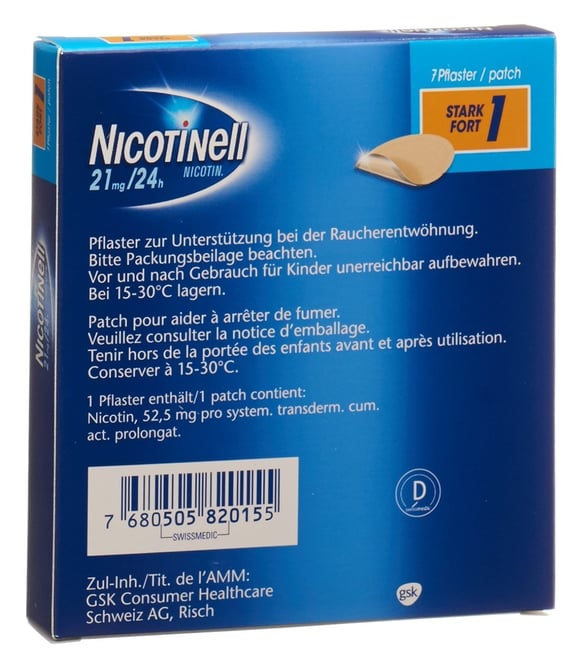 NICOTINELL 1 fort patch mat 21 mg/24h 7 pce