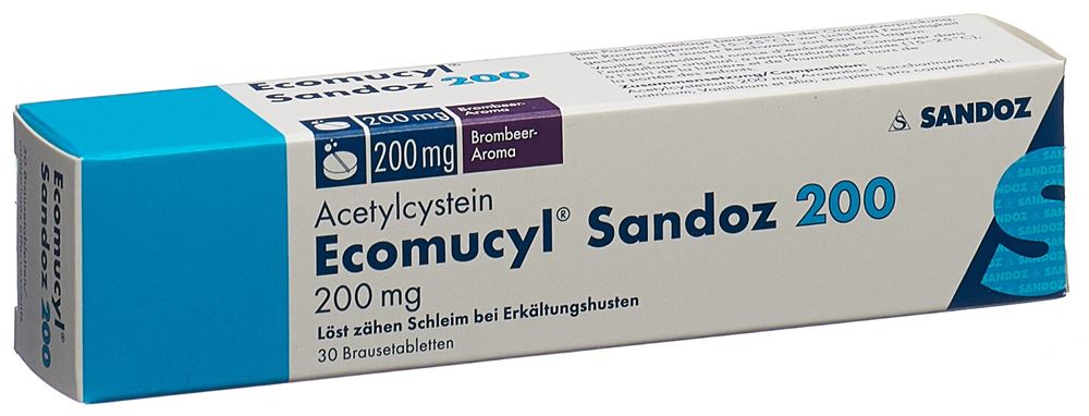 Ecomucyl Sandoz 200, Brausetabletten mit Brombeer-Aroma
