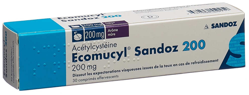 Ecomucyl Sandoz 200, Brausetabletten mit Brombeer-Aroma