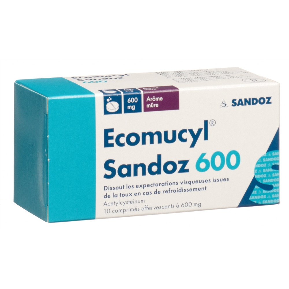 ECOMUCYL Sandoz cpr eff 600 mg bte 10 pce