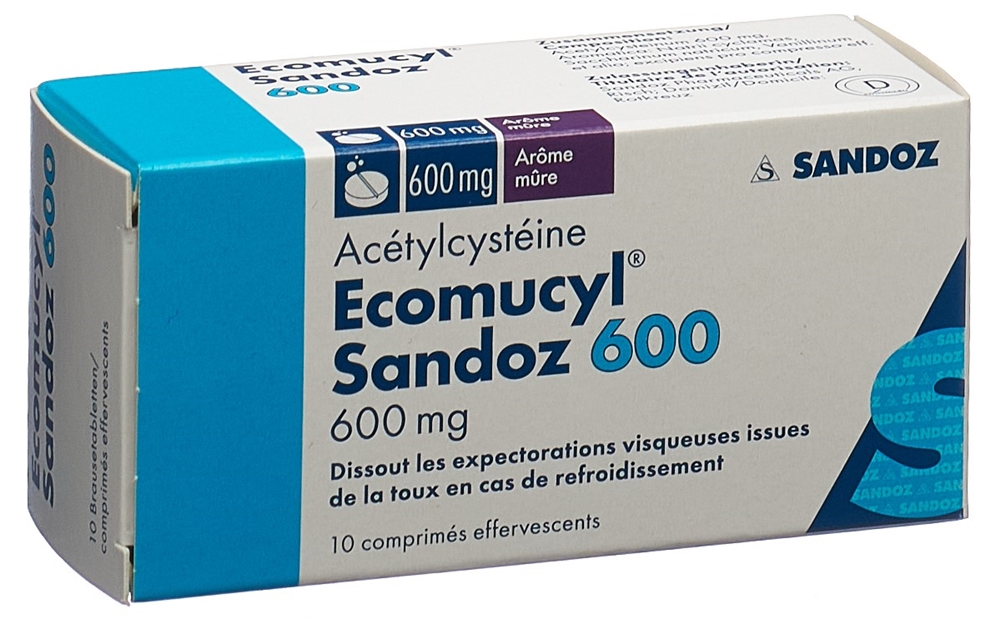 ECOMUCYL Sandoz cpr eff 600 mg bte 10 pce