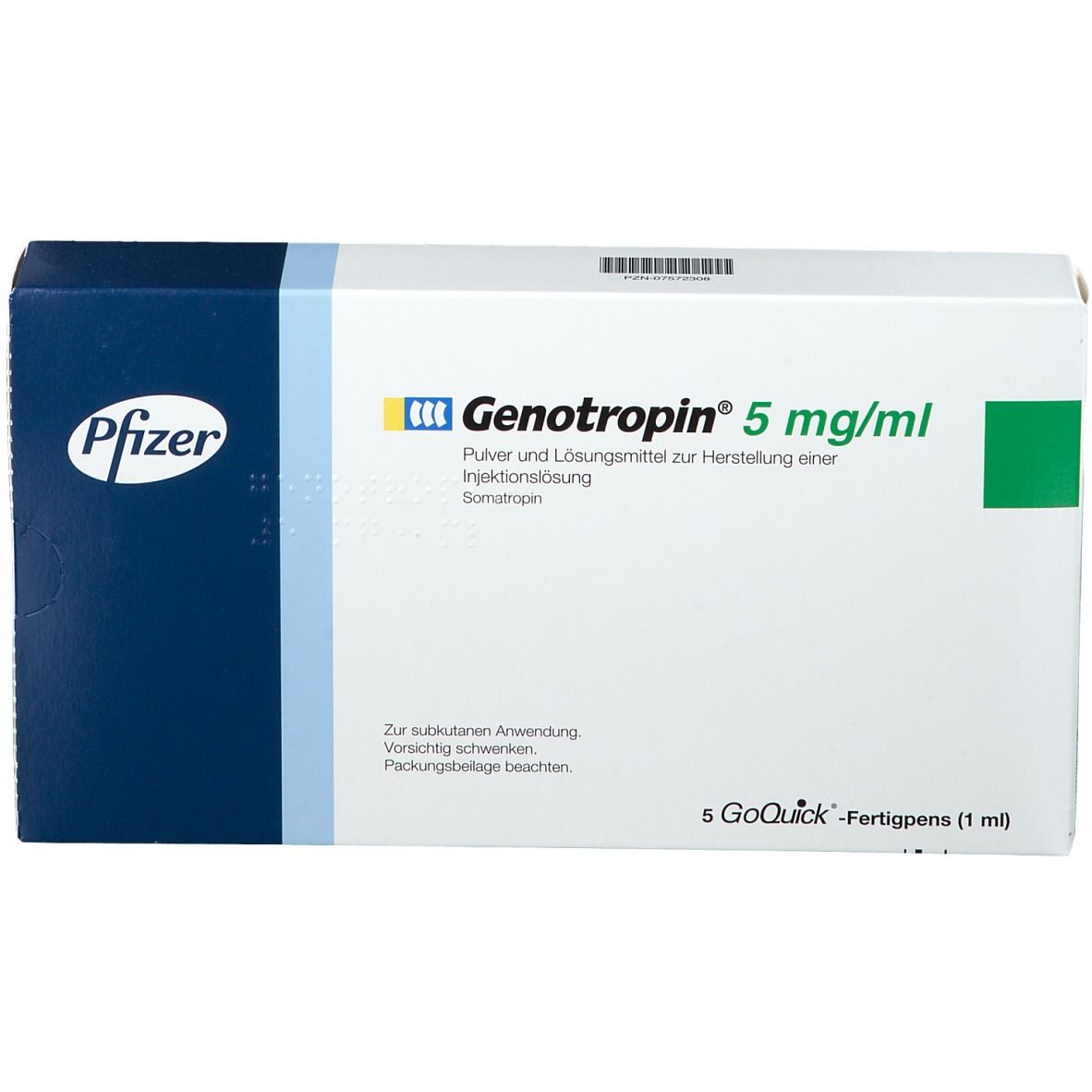 GENOTROPIN subst sèche 5 mg avec solv amp 5 pce